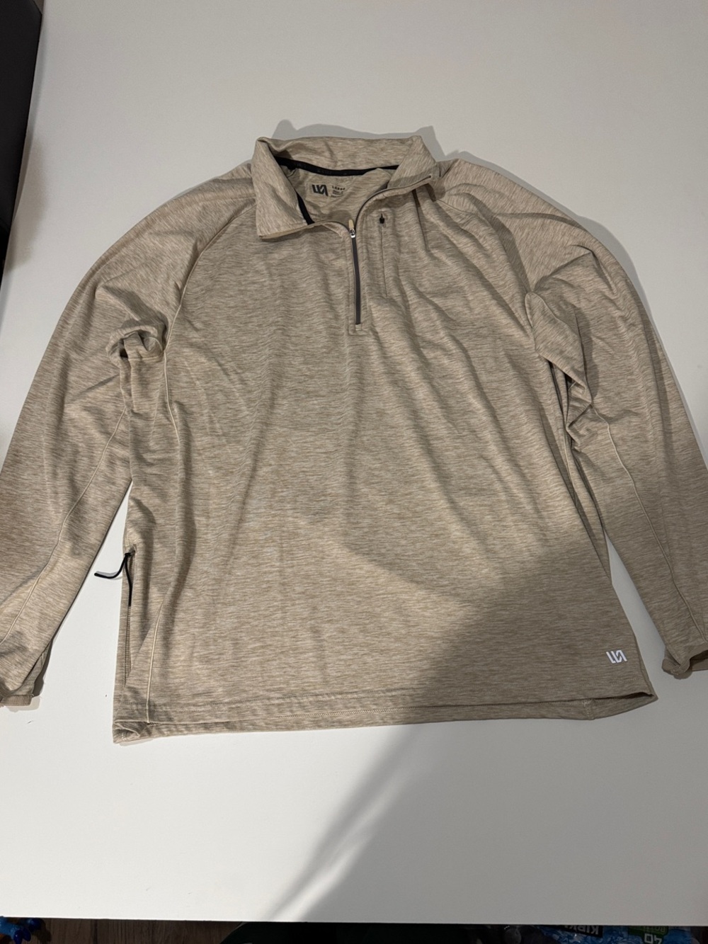 White House Black Market Light Beige Zip-Front Pullover